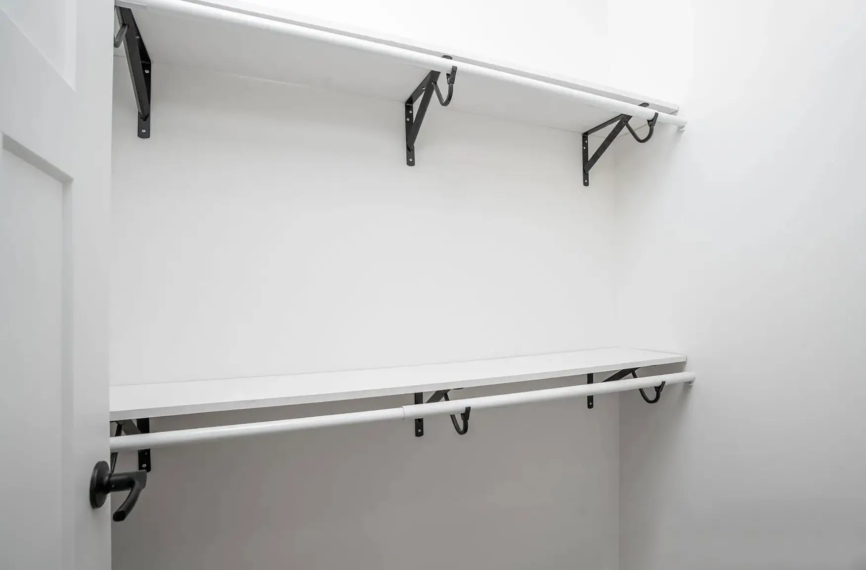 new construction bedroom with hardwood floors modern farmhouse