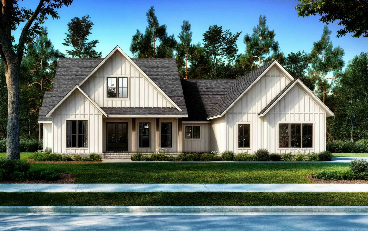 new construction white modern farmhouse