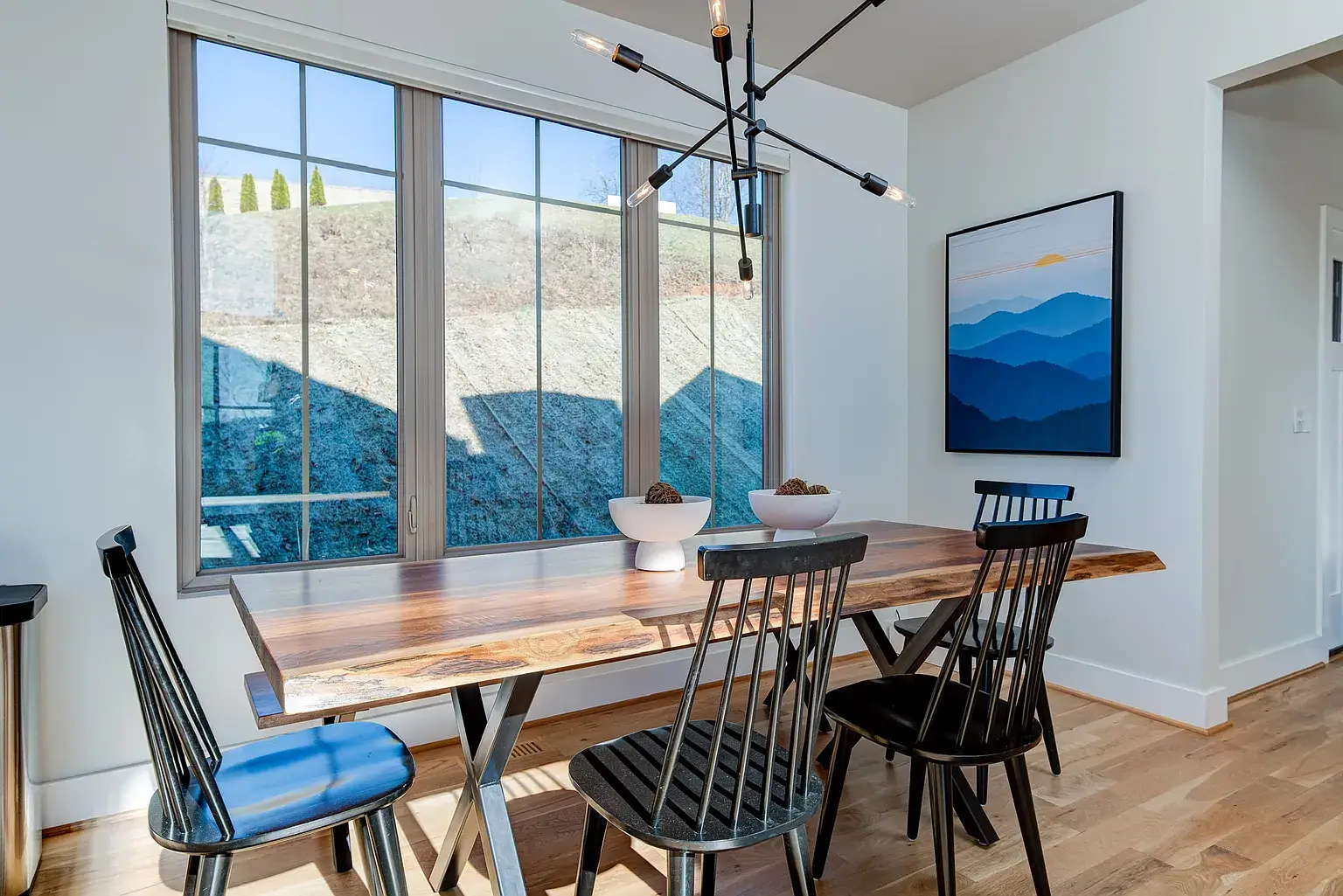 Custom kitchen with mountain views in Asheville NC home