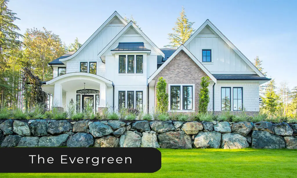 New Construction European-style home with elegant rooflines and mixed siding including stucco, stone, and wood accents