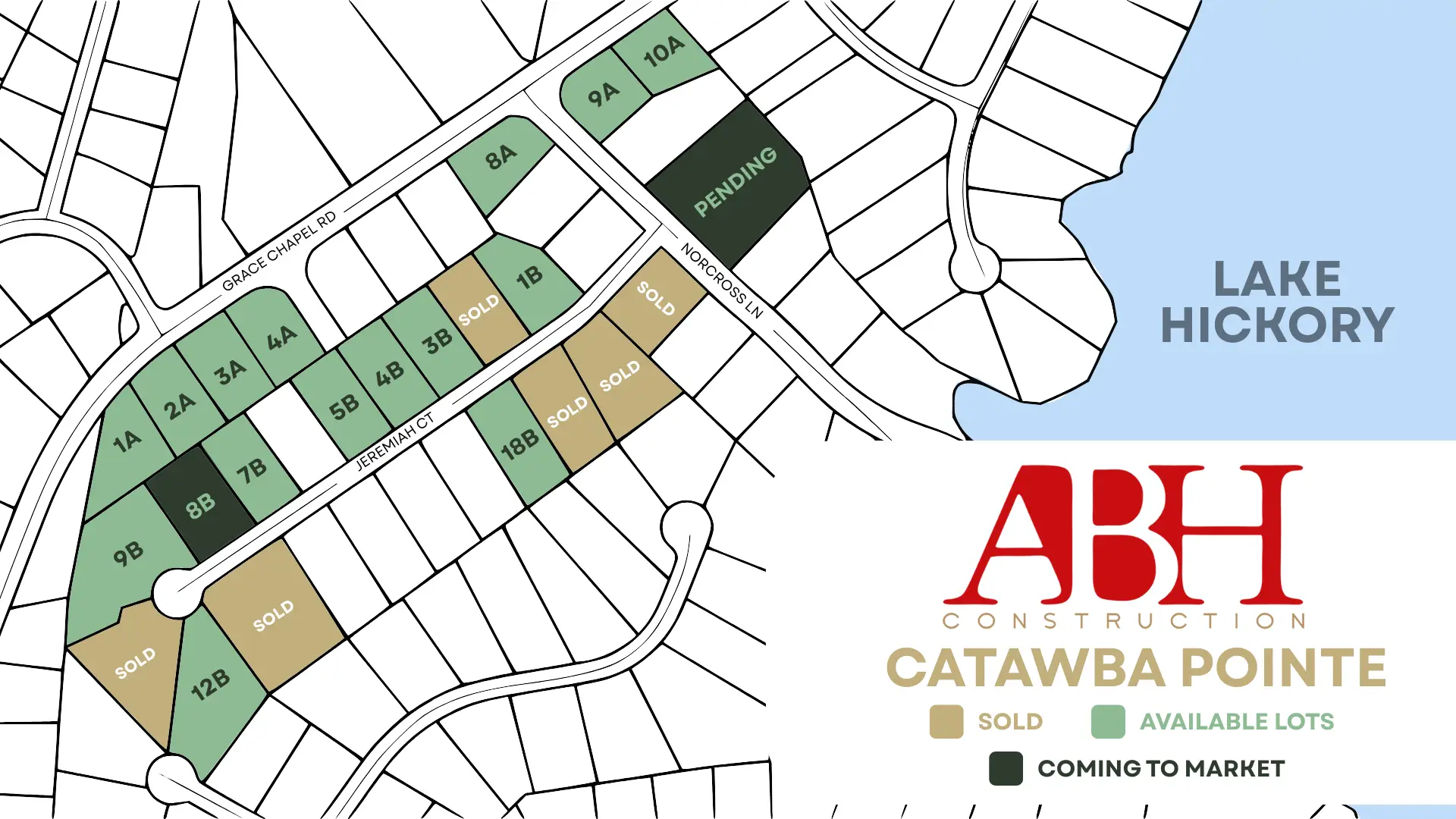 Map of available lots at Catawba Point